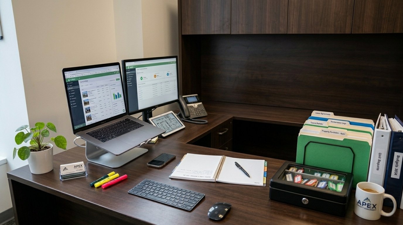 Professional property manager working